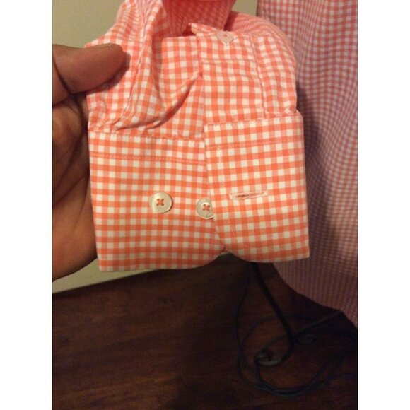 Fish Hippie Tailored Fit Long Sleeve Button Shirt Mens Small S Pink Gingham - Picture 10 of 12